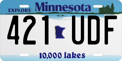 MN license plate 421UDF