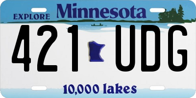MN license plate 421UDG