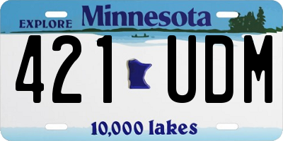 MN license plate 421UDM