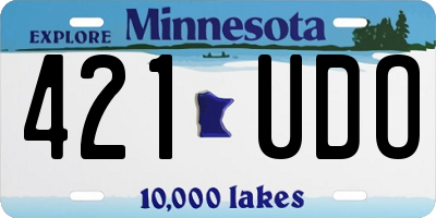 MN license plate 421UDO