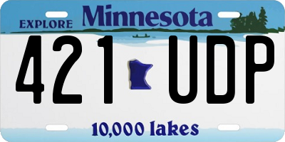 MN license plate 421UDP