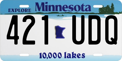 MN license plate 421UDQ