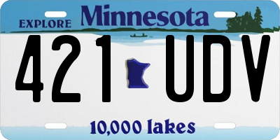 MN license plate 421UDV