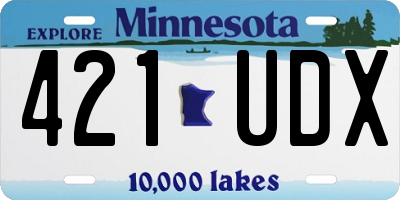 MN license plate 421UDX