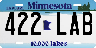 MN license plate 422LAB