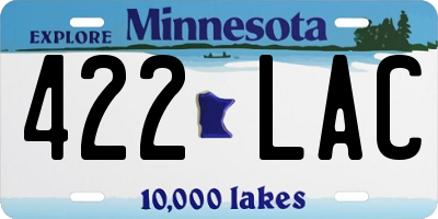MN license plate 422LAC
