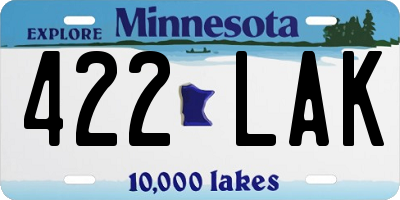 MN license plate 422LAK