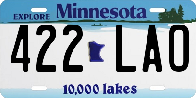MN license plate 422LAO