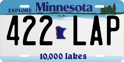 MN license plate 422LAP