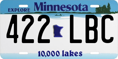 MN license plate 422LBC