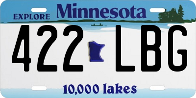 MN license plate 422LBG