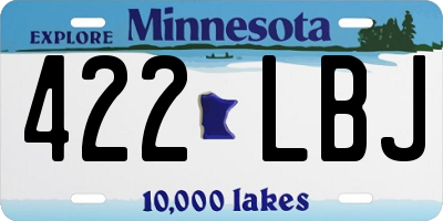 MN license plate 422LBJ