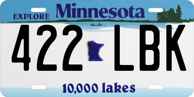 MN license plate 422LBK