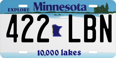 MN license plate 422LBN