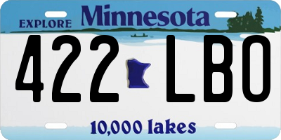 MN license plate 422LBO