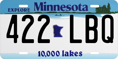 MN license plate 422LBQ