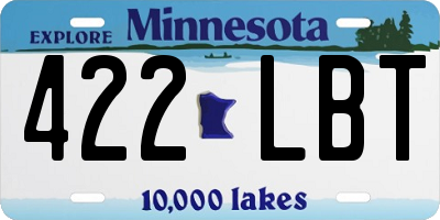 MN license plate 422LBT