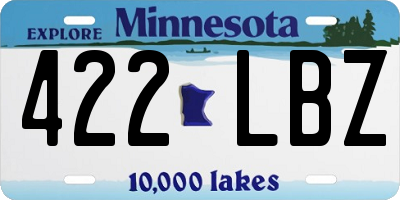 MN license plate 422LBZ