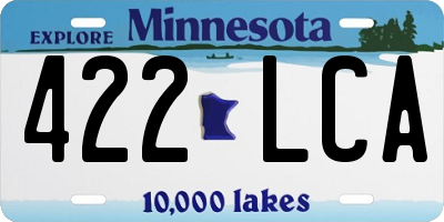 MN license plate 422LCA