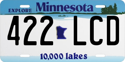 MN license plate 422LCD