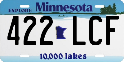 MN license plate 422LCF