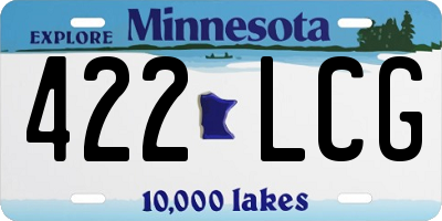 MN license plate 422LCG