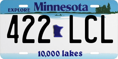 MN license plate 422LCL