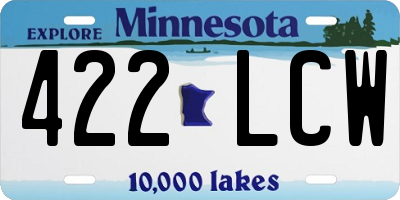 MN license plate 422LCW