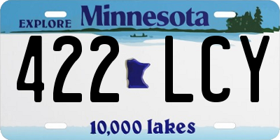 MN license plate 422LCY