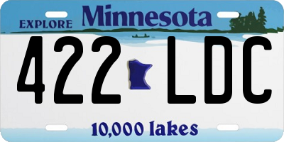MN license plate 422LDC