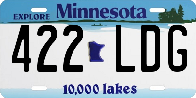 MN license plate 422LDG