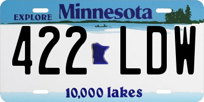 MN license plate 422LDW