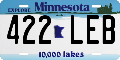 MN license plate 422LEB
