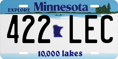 MN license plate 422LEC
