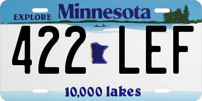 MN license plate 422LEF
