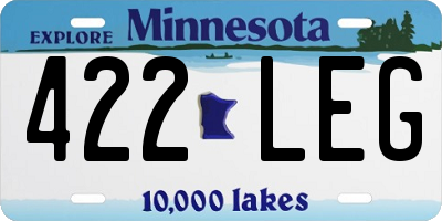 MN license plate 422LEG
