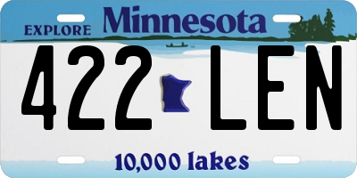 MN license plate 422LEN