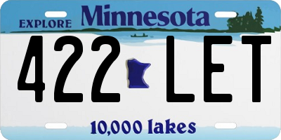MN license plate 422LET