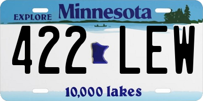 MN license plate 422LEW