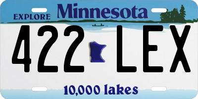 MN license plate 422LEX