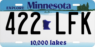 MN license plate 422LFK