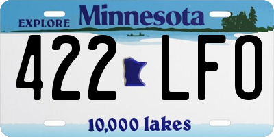 MN license plate 422LFO