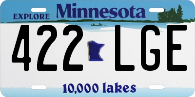MN license plate 422LGE