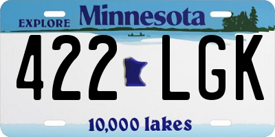 MN license plate 422LGK