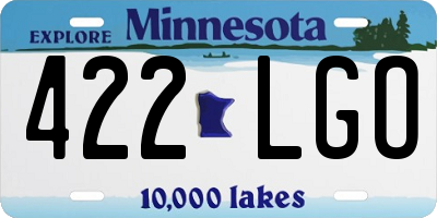 MN license plate 422LGO