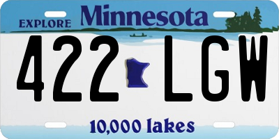 MN license plate 422LGW