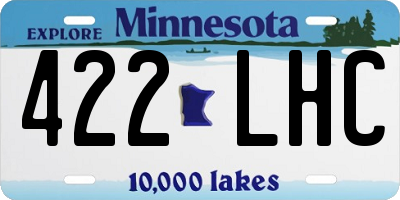 MN license plate 422LHC