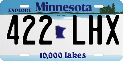 MN license plate 422LHX