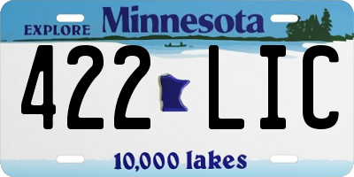 MN license plate 422LIC