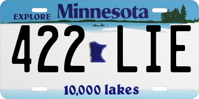 MN license plate 422LIE